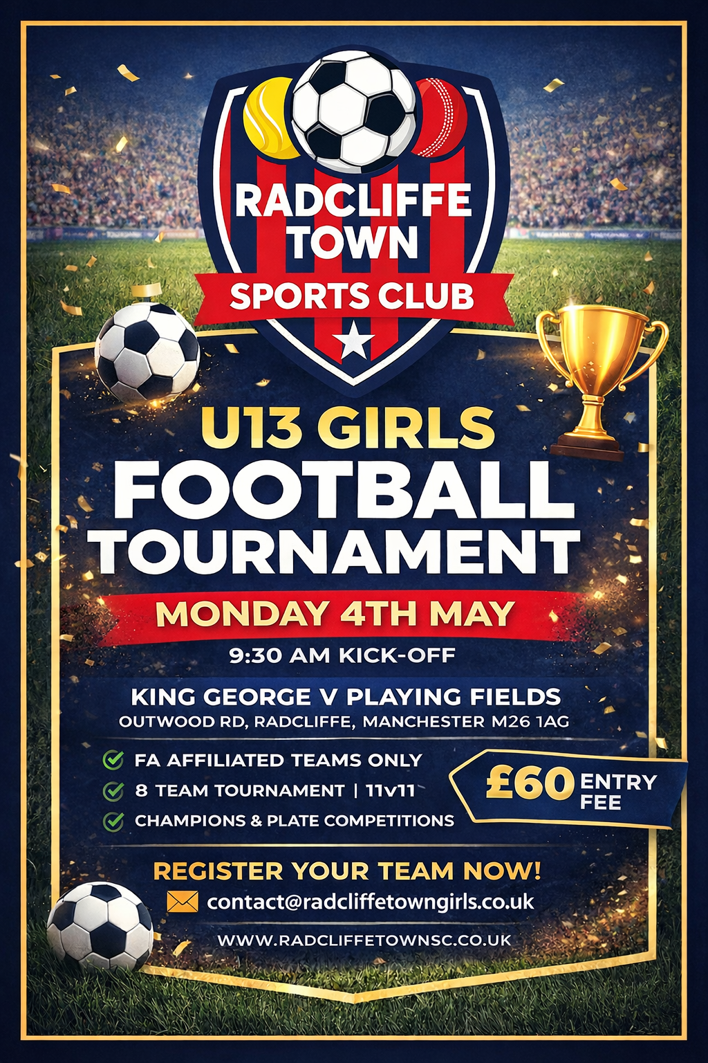 Join us for the Radcliffe Town SC U13 Girls Bank Holiday Tournament!